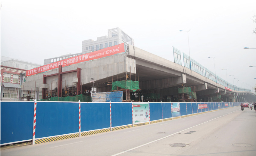 石家莊和平路高架西延（中華大街~西二環(huán)）四標段橋梁調坡頂升工程